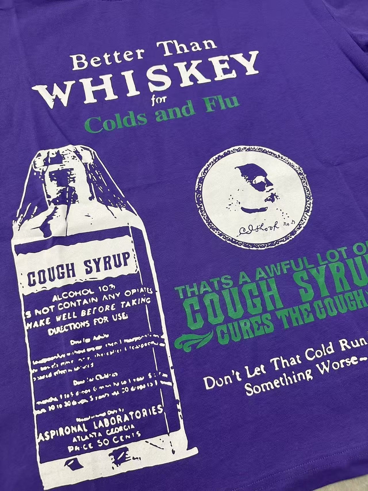 THAT'S A AWFUL LOT OF COUGH SYRUP Purple Front & Back Graphic T-Shirt